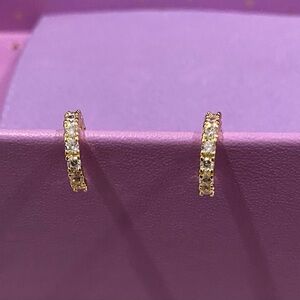 Melinda Maria Gold Hoop Huggie Earrings